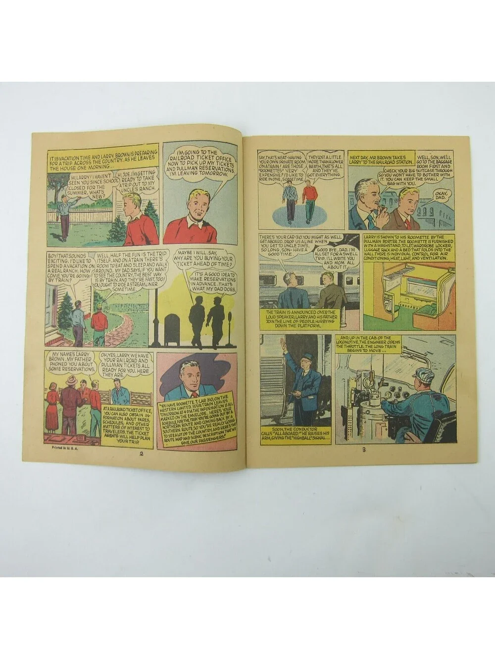 Railroad Comic Book Ride the High Iron America's Passenger Trains Vintage 1955